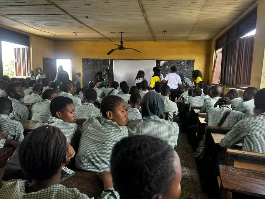GEPA volunteers running an outreach session at a secondary school